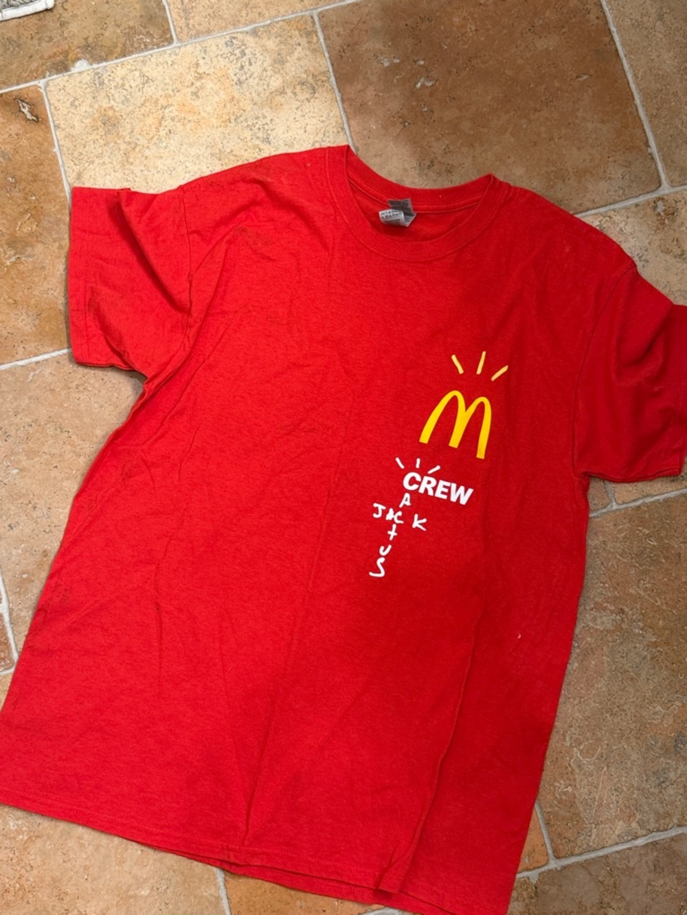 McDonald's x travis scott Red T-Shirt with Yellow Arches